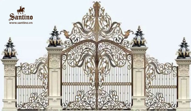 Mẫu cổng hoa sắt nghệ thuật đẳng cấp cho biệt thự cổ điển đẹp ...
