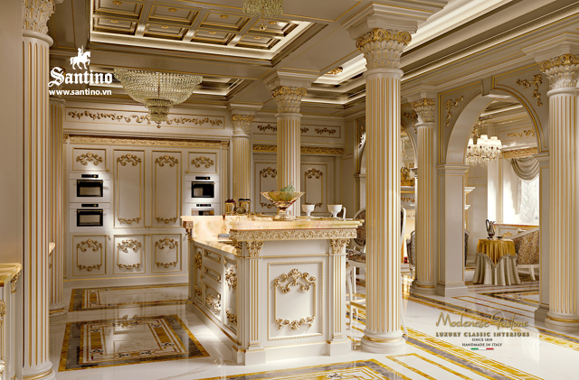Tuyển tập thiết kế nội thất phòng bếp cổ điển đẹp 2020