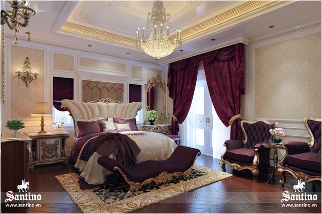 Không gian Nội thất Phòng ngủ master Phong cách Tân cổ điển